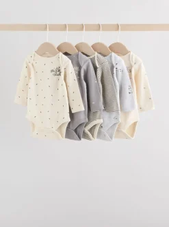 Monochrome Baby Long Sleeve Bodysuits 5 Pack