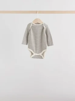Monochrome Baby Long Sleeve Bodysuits 5 Pack