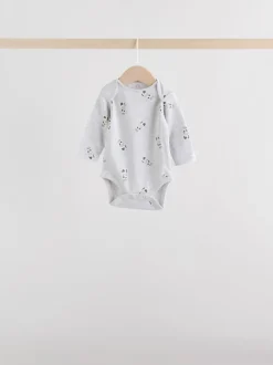 Monochrome Baby Long Sleeve Bodysuits 5 Pack