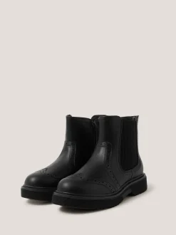 Monsoon Black Brogue Chelsea Boots