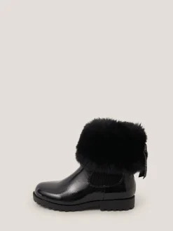 Monsoon Black Fur Chelsea Boots