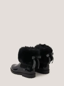 Monsoon Black Fur Chelsea Boots