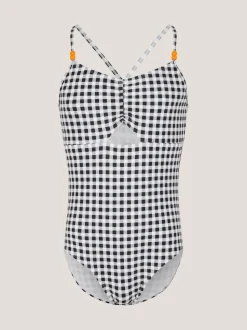 Monsoon Black Gingham Cut Out Swimsuit