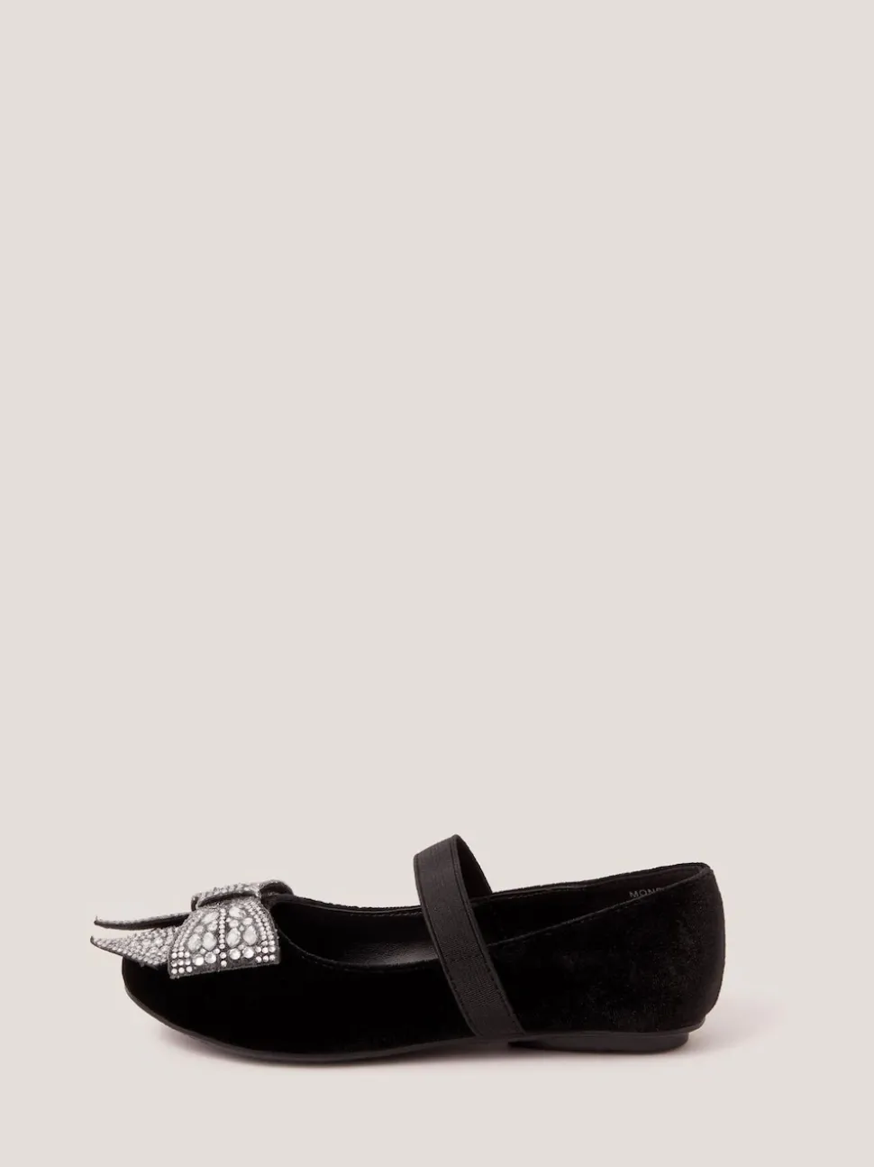 Monsoon Black Jewel Bow Velvet Ballet Flats