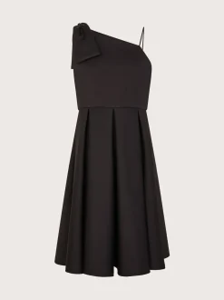 Monsoon Black Nina Asymmetrical Bow Strap Prom Dress