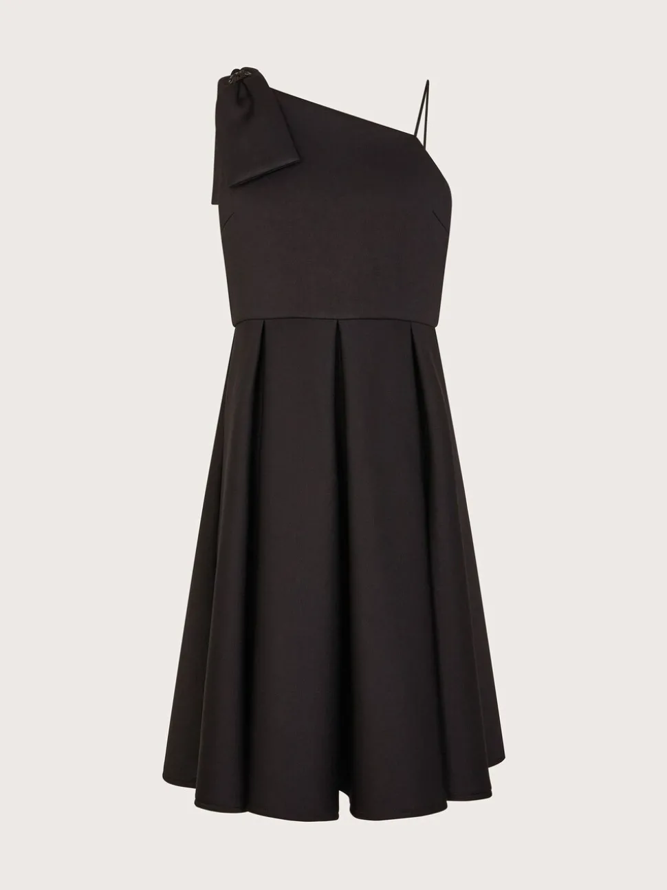 Monsoon Black Nina Asymmetrical Bow Strap Prom Dress
