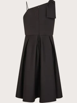 Monsoon Black Nina Asymmetrical Bow Strap Prom Dress