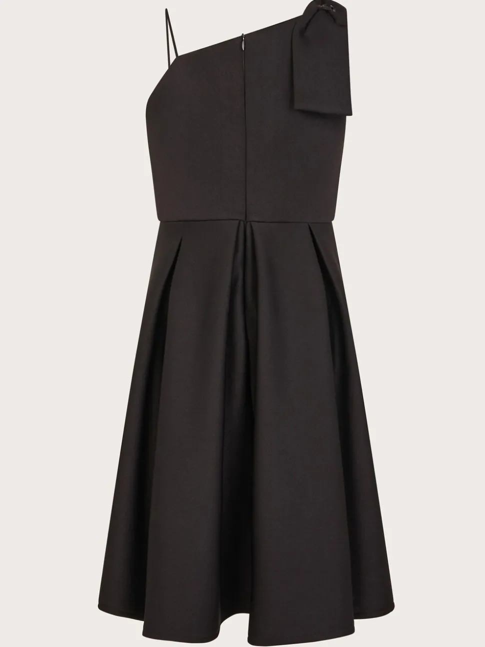 Monsoon Black Nina Asymmetrical Bow Strap Prom Dress