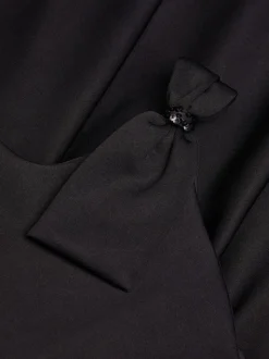 Monsoon Black Nina Asymmetrical Bow Strap Prom Dress