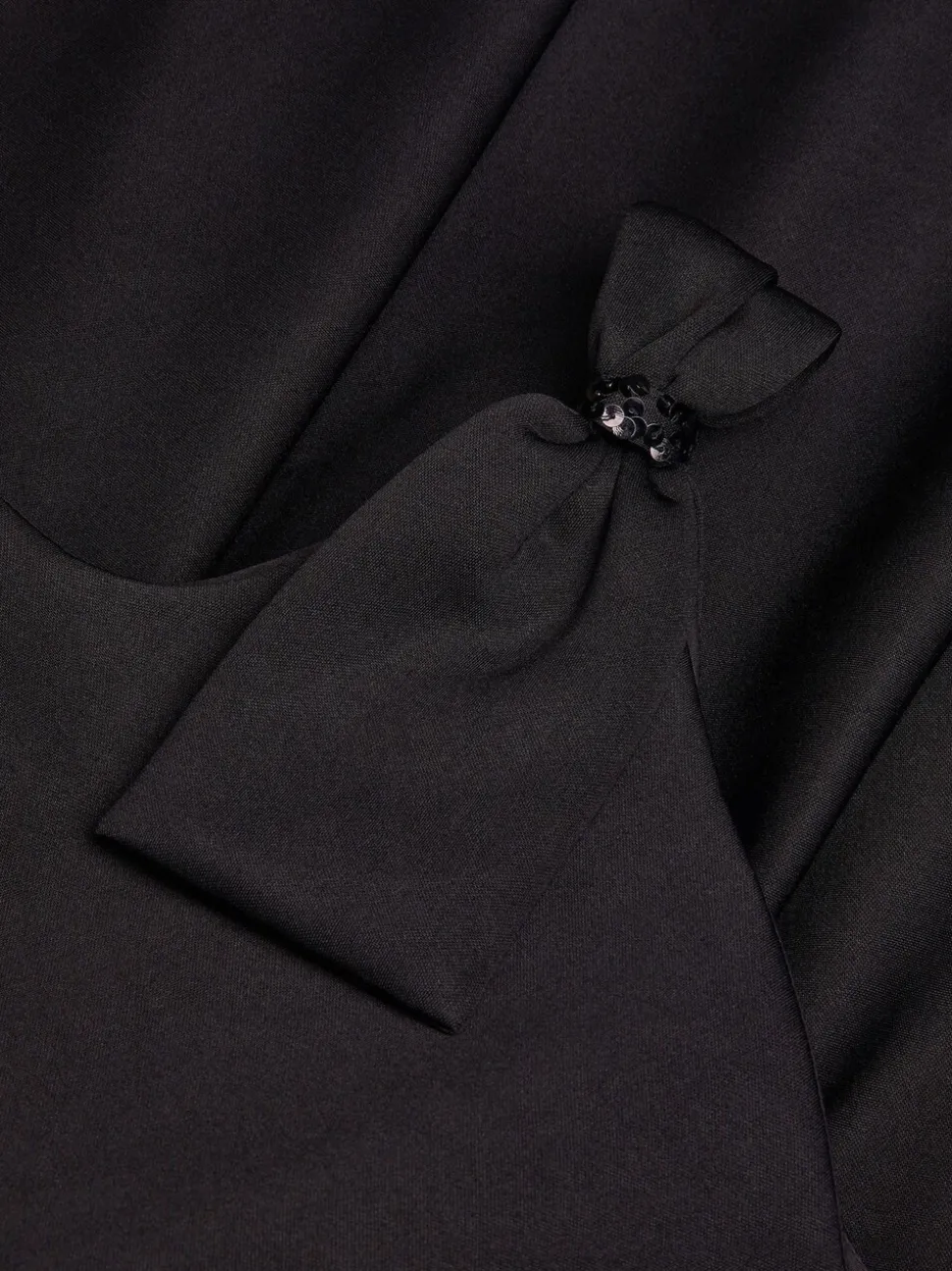 Monsoon Black Nina Asymmetrical Bow Strap Prom Dress