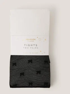 Monsoon Black 2-Pack Sheer Bow Tights