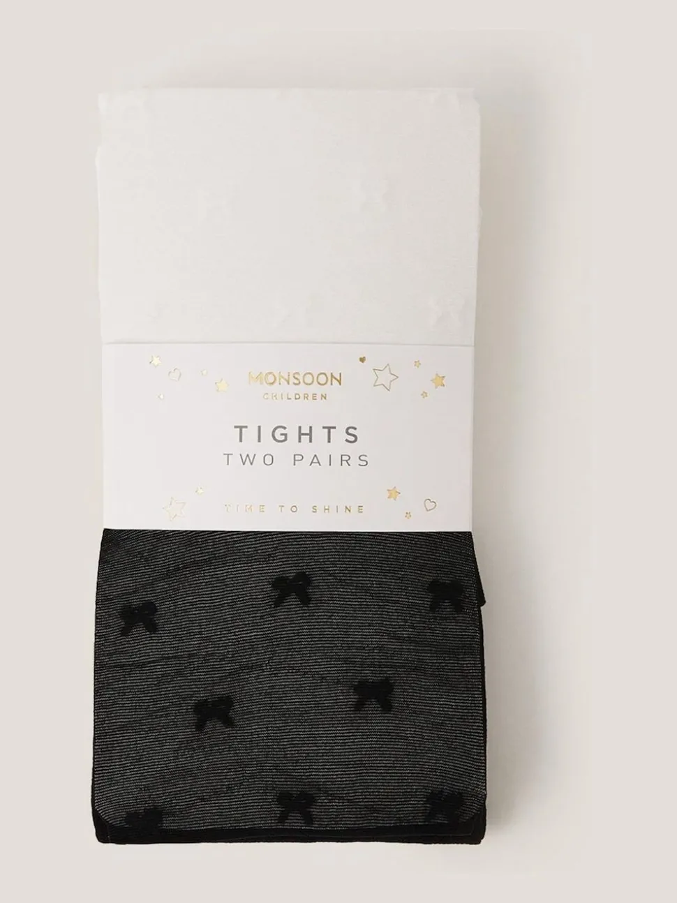 Monsoon Black 2-Pack Sheer Bow Tights