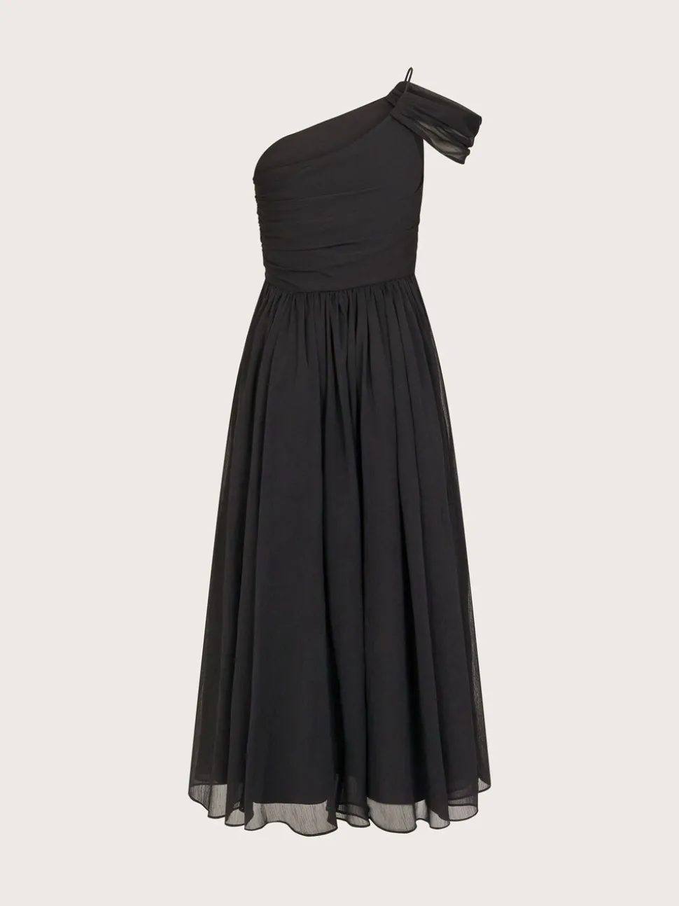 Monsoon Black Texas One Shoulder Prom Dress