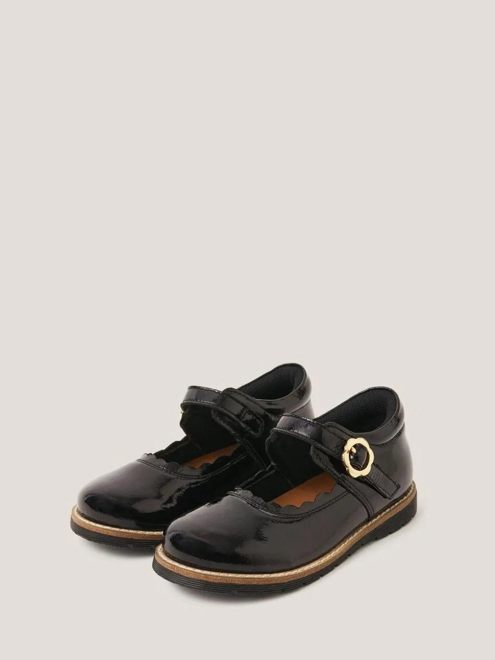 Monsoon Black Toddler Leather Mary Jane Shoes