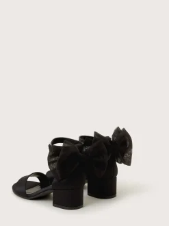 Monsoon Black Two Part Bow Heels