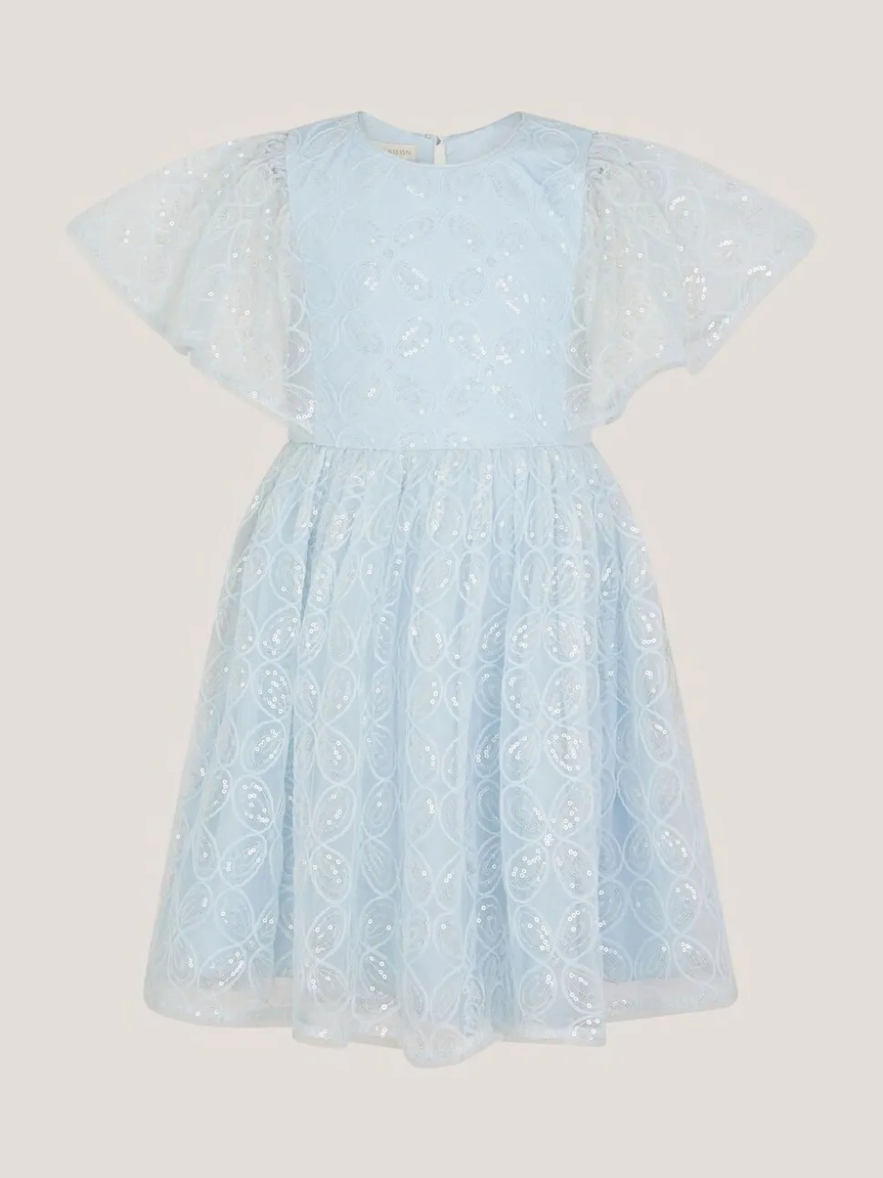 Monsoon Blue Ahanna Flutter Sleeve Sequin Party Dress
