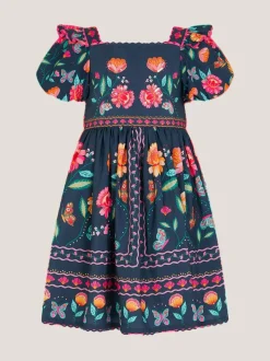 Monsoon Blue Aurelia Floral Print Dress