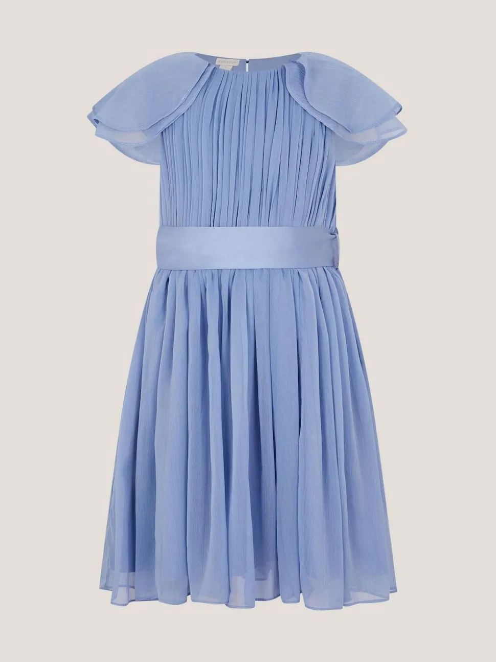 Monsoon Blue Ava Cape Sleeve Chiffon Bridesmaid Dress