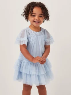 Monsoon Blue Baby Anastasia Tulle Embellished Dress
