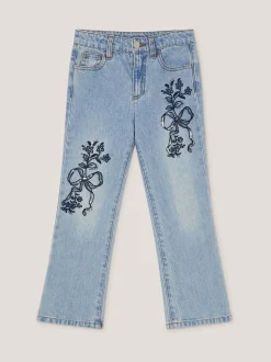 Monsoon Blue Bow Embroidered Jeans