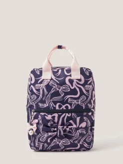 Monsoon Blue Bow Print School Backpack