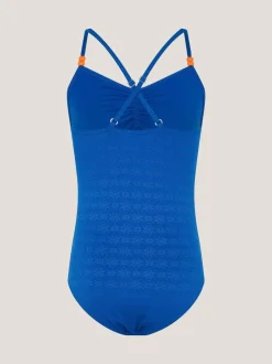 Monsoon Blue Broderie Cut Out Swimsuit