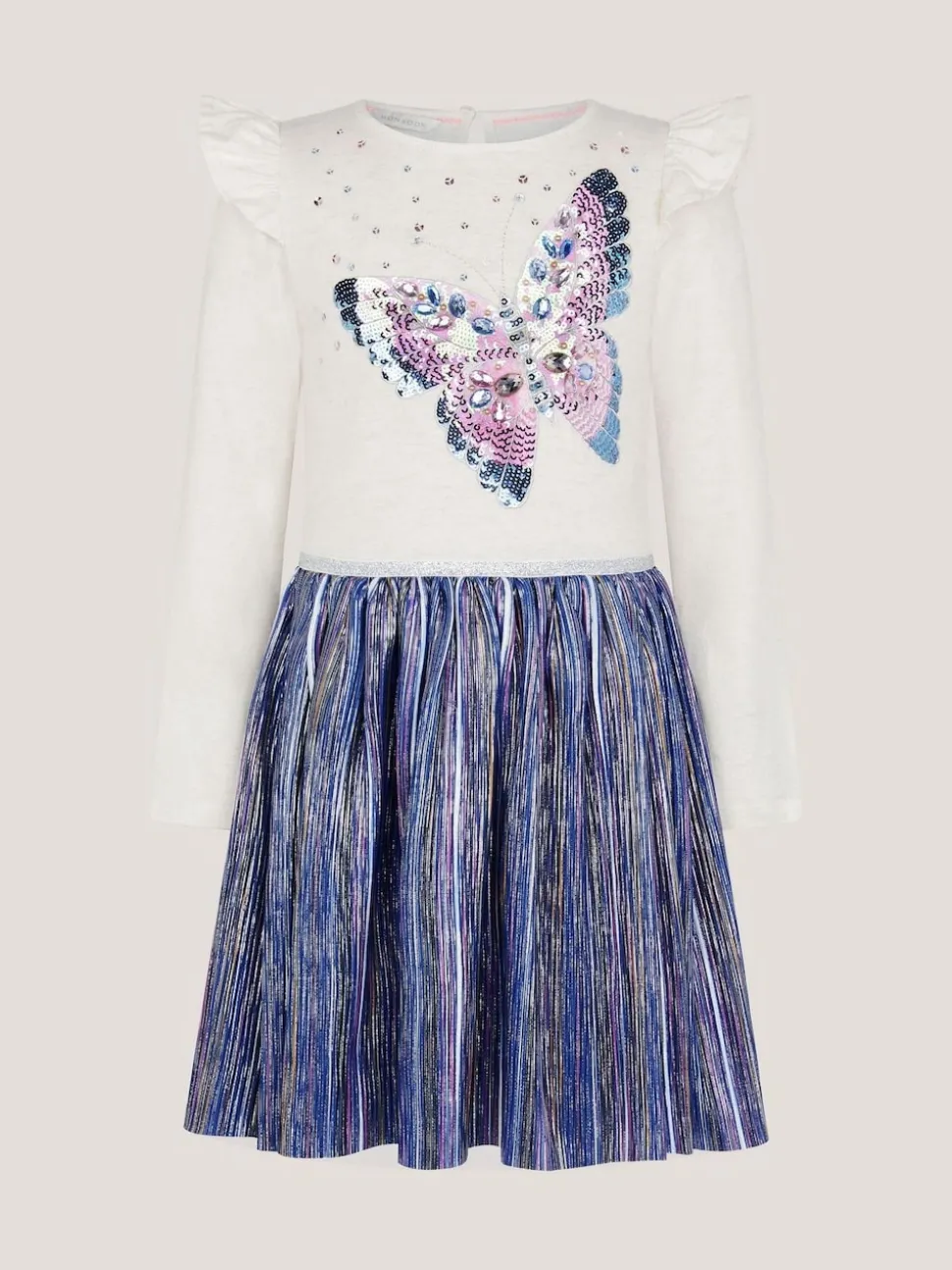 Monsoon Blue Butterfly Sequin Disco Dress