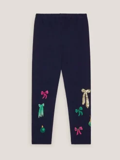 Monsoon Blue Christmas Sequin Leggings