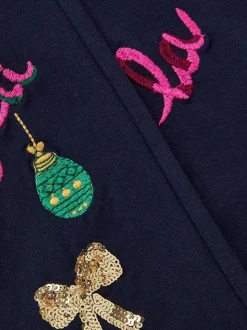 Monsoon Blue Christmas Sequin Leggings