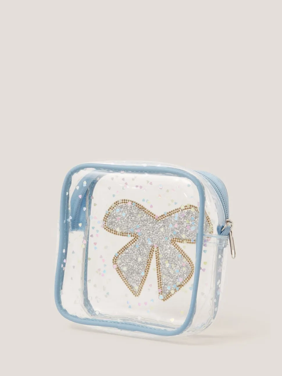 Monsoon Blue Clear Bow Confetti Cross-Body Bag