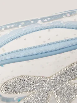 Monsoon Blue Clear Bow Confetti Cross-Body Bag
