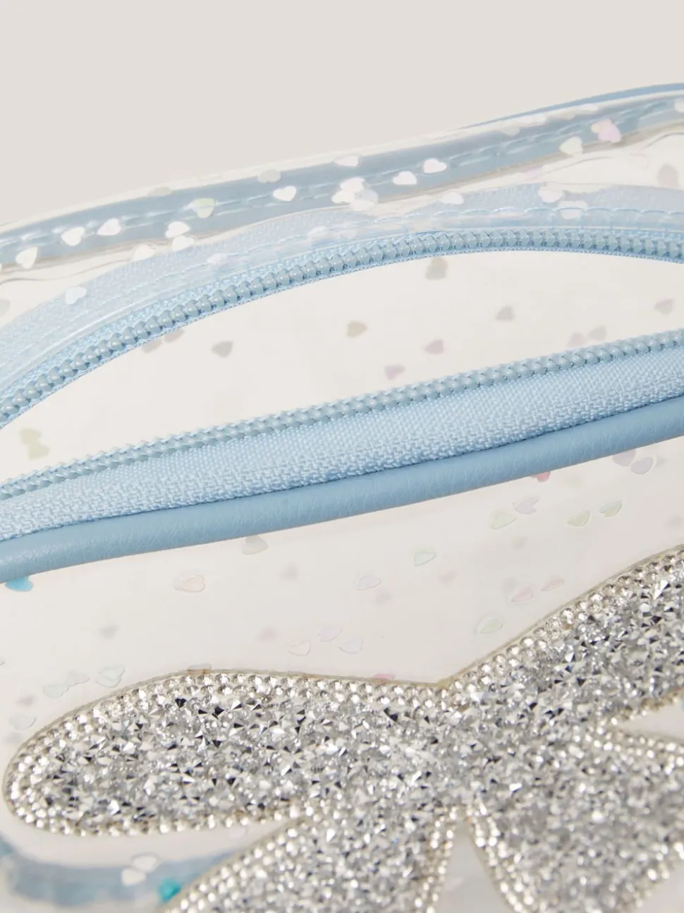 Monsoon Blue Clear Bow Confetti Cross-Body Bag