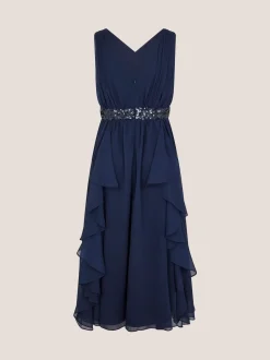 Monsoon Blue Clemmie Sequin Chiffon Prom Dress