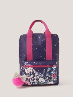 Monsoon Blue Floral Print School Backpack