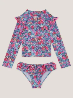 Monsoon Blue Floral Shell Print UPF50+ Long Sleeve Swim Set