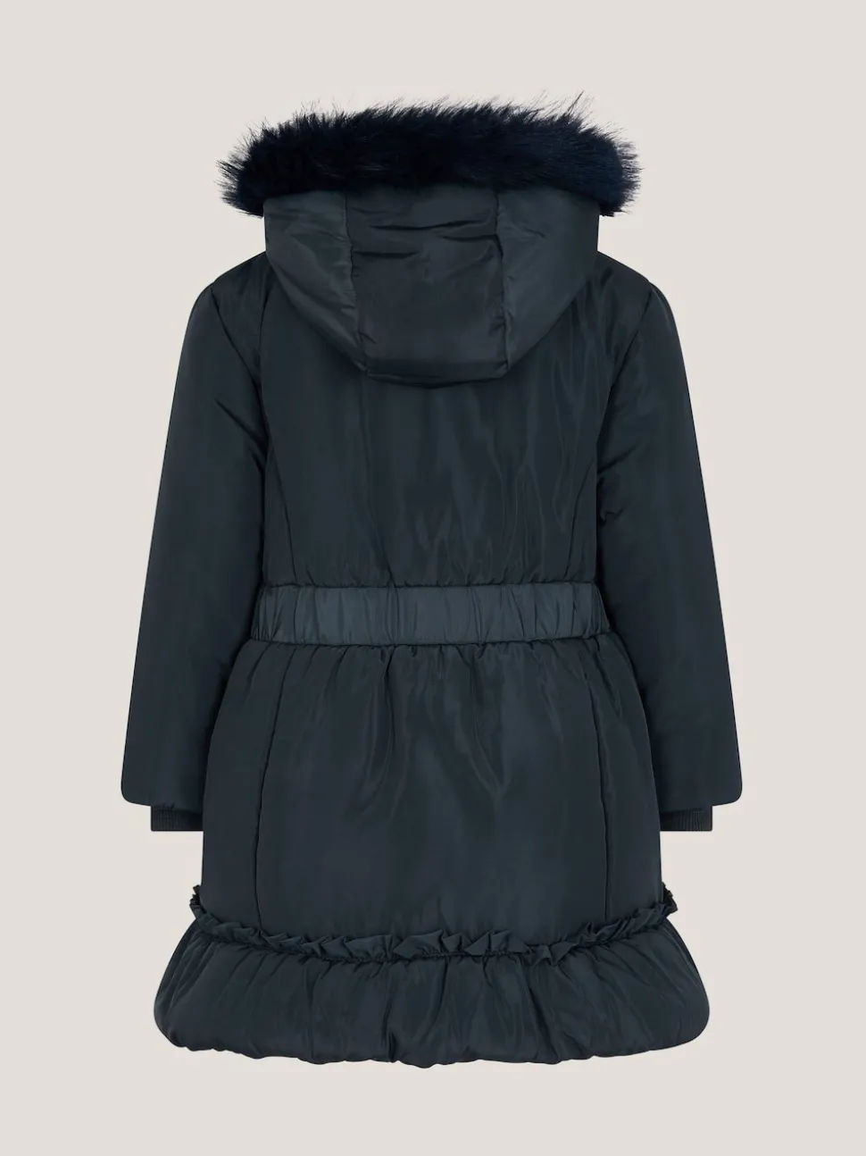 Monsoon Blue Frill Bow Hooded Coat
