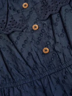 Monsoon Blue Frilly Broderie Playsuit