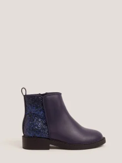 Monsoon Blue Glitter Ankle Boots