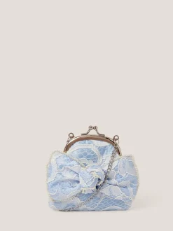 Monsoon Blue Lace Bow Bridesmaid Bag
