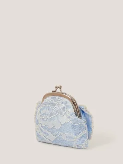 Monsoon Blue Lace Bow Bridesmaid Bag