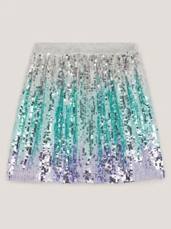 Monsoon Blue Mermaid Sequin Ombré Skirt