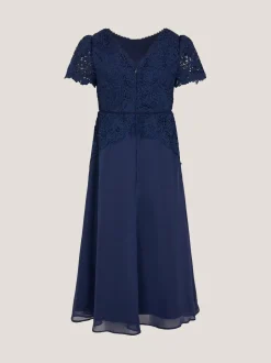 Monsoon Blue Monica Lace Prom Dress