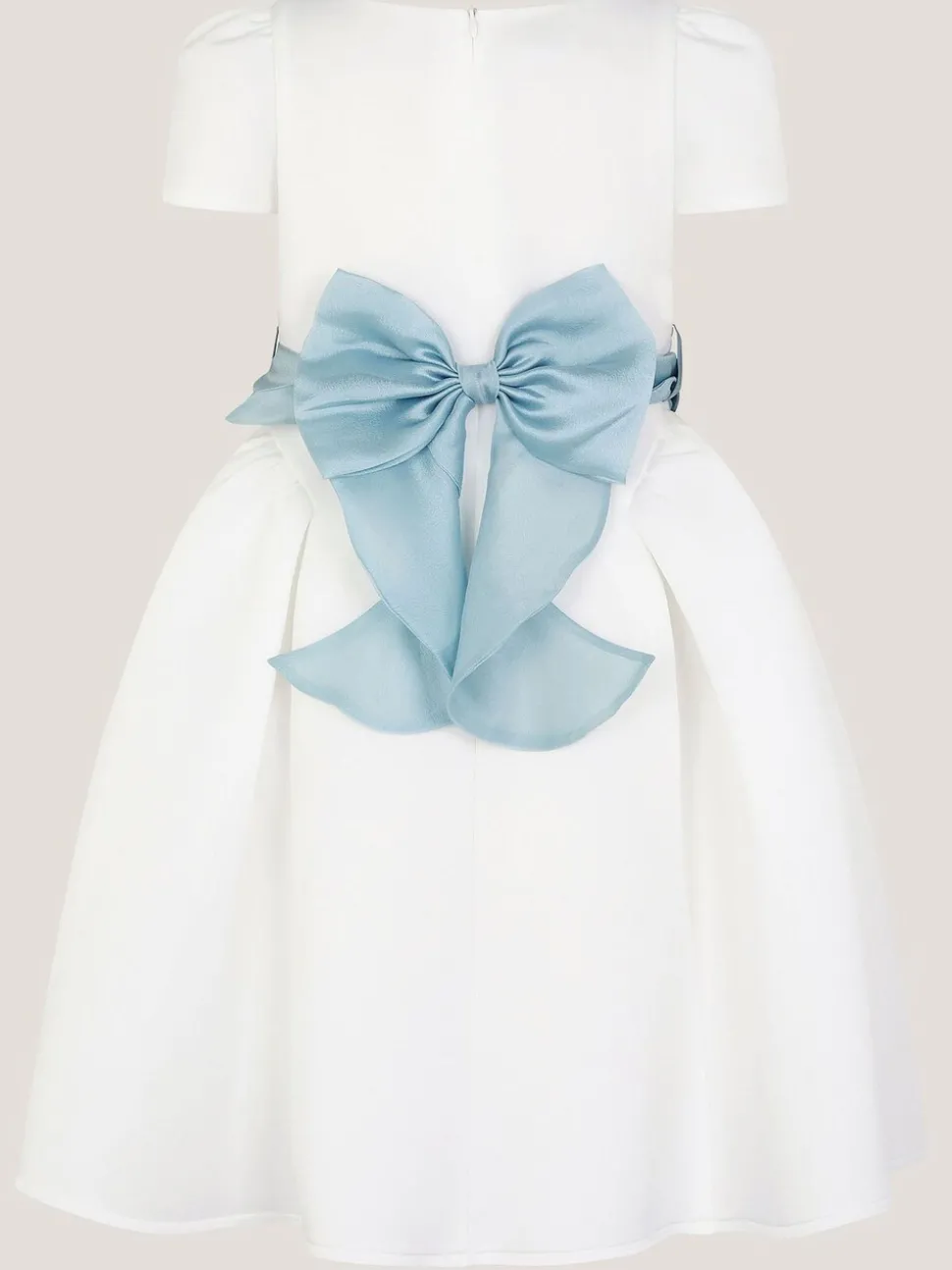 Monsoon Blue Polly Cap Sleeve Bow Party Dress