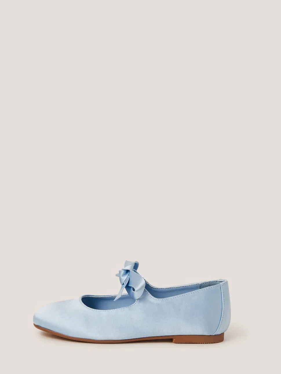 Monsoon Blue Satin Bow Ballet Flats