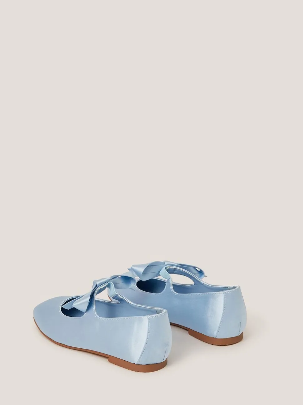 Monsoon Blue Satin Bow Ballet Flats