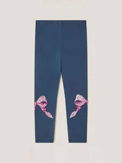 Monsoon Blue Sequin Bow Leggings