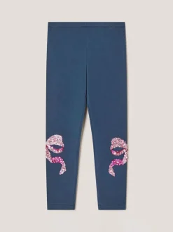 Monsoon Blue Sequin Bow Leggings