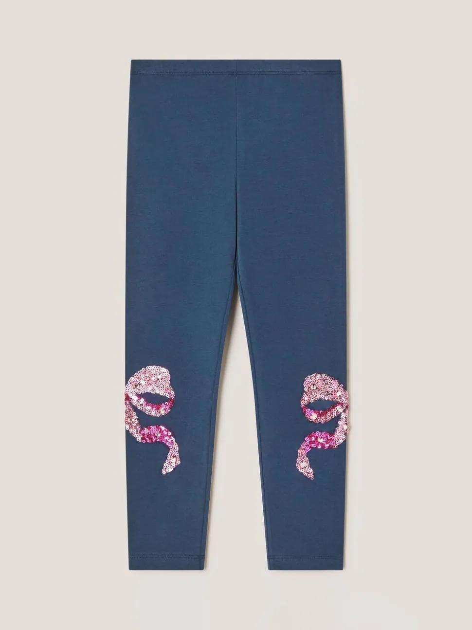 Monsoon Blue Sequin Bow Leggings