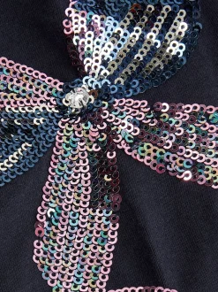 Monsoon Blue Sequin Bow Leggings