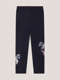 Monsoon Blue Sequin Bow Leggings